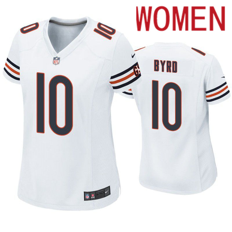 Women Chicago Bears #10 Damiere Byrd Nike White Game NFL Jersey